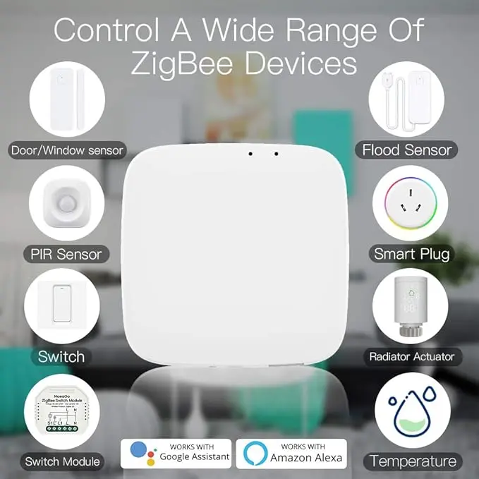 MOES ZigBee 3.0 & Bluetooth & Mesh Hub Only Support Tuya Device Work with Smart Life App